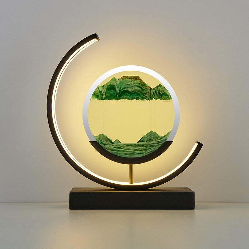 Men's Table Lamp with Dynamic Sand Movement and 360° Rotating Design 0