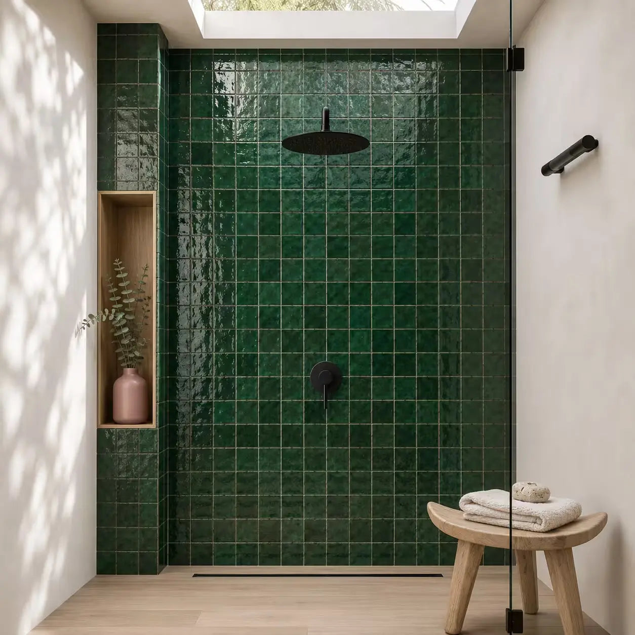 colonne de douche encastrée noir mat salle de bain design