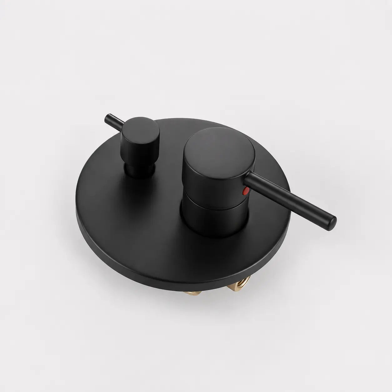 Colonne de douche encastrée noir mat — détail matière