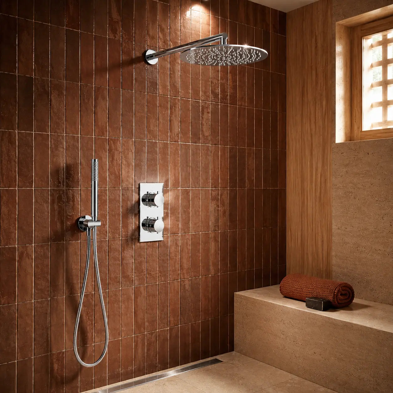 Colonne de douche thermostatique chrome Image