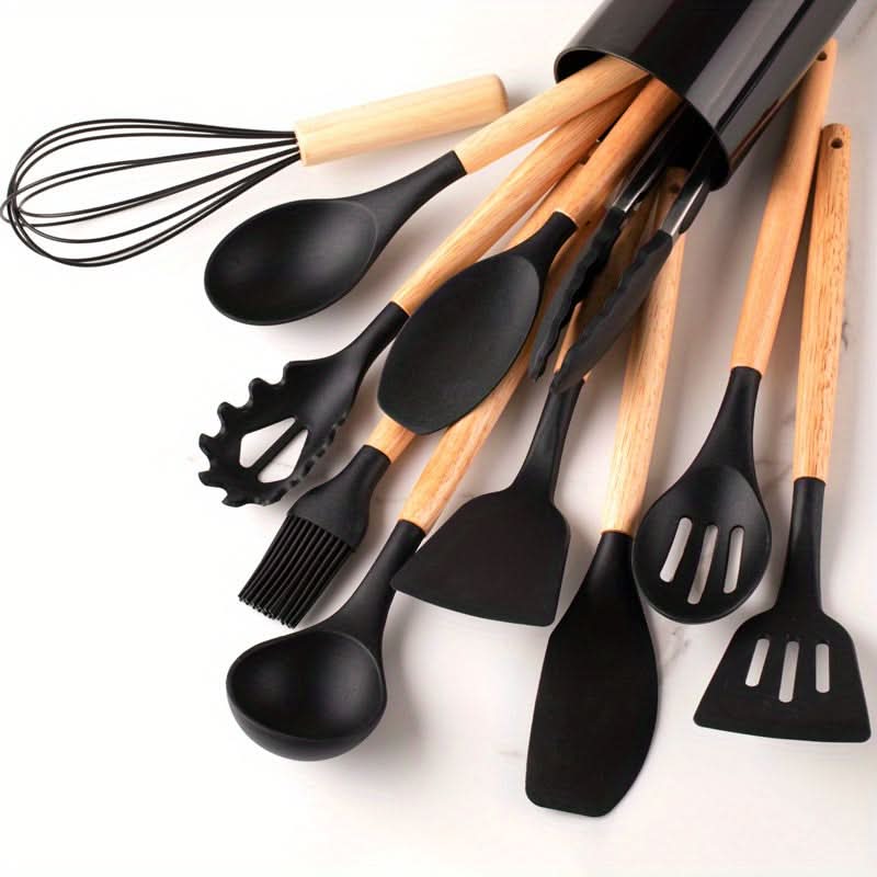 Set d'Ustensiles de Cuisine en Silicone – 12 Pièces