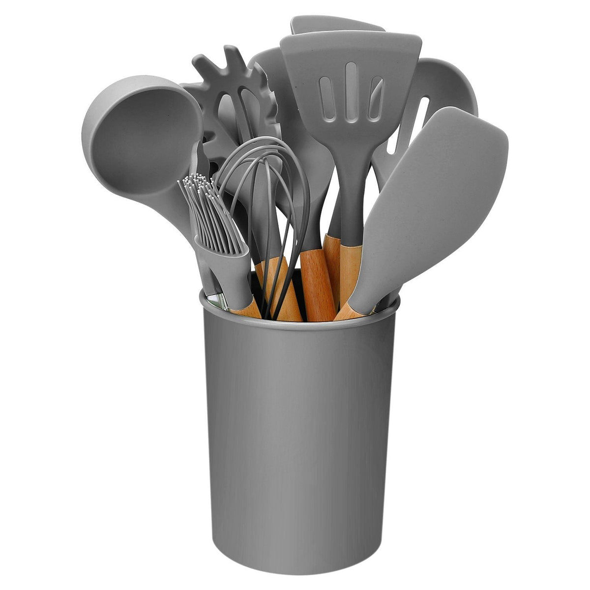 Set d'Ustensiles de Cuisine en Silicone 11 Pièces avec Support