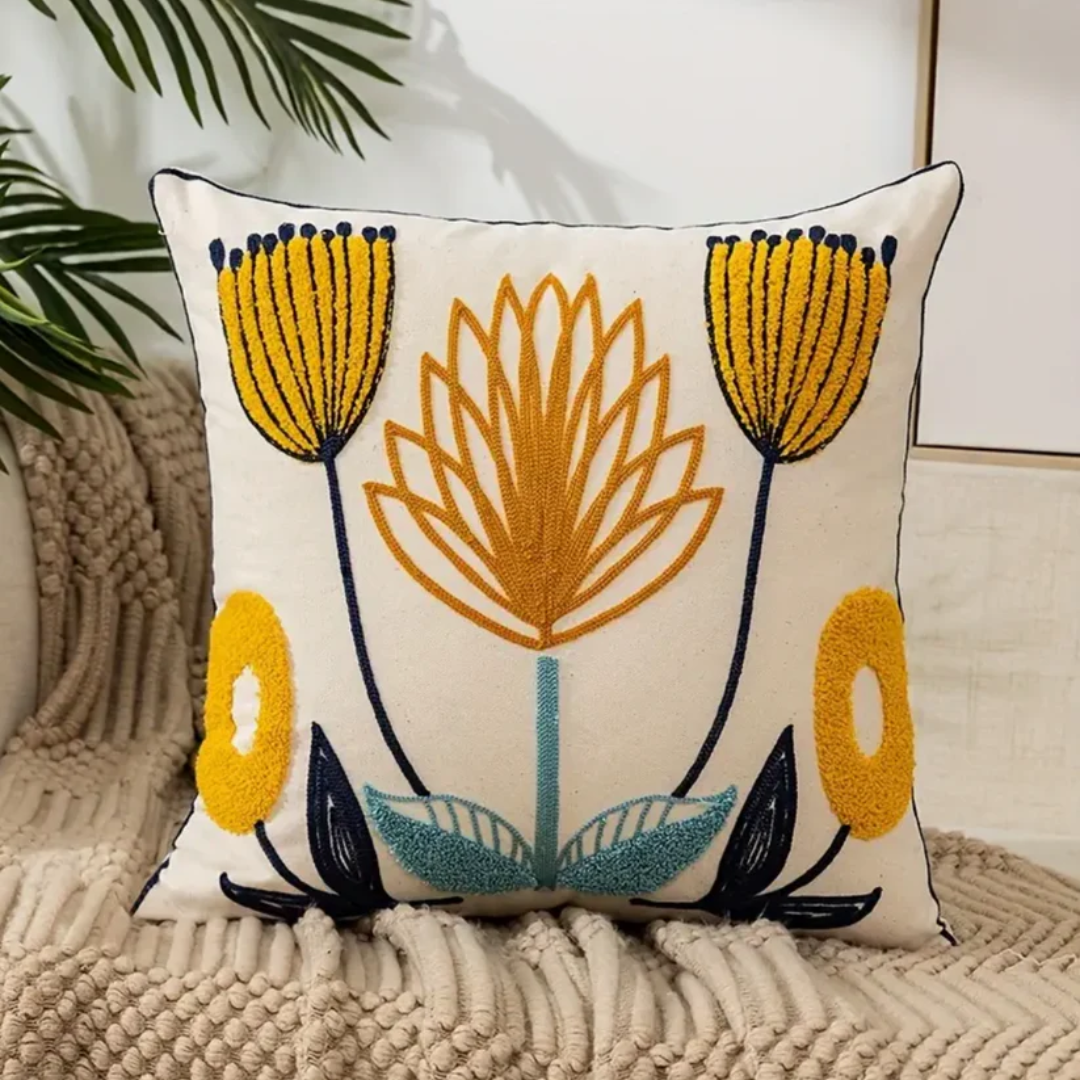 Housse de Coussin Florale – Motif Coloré
