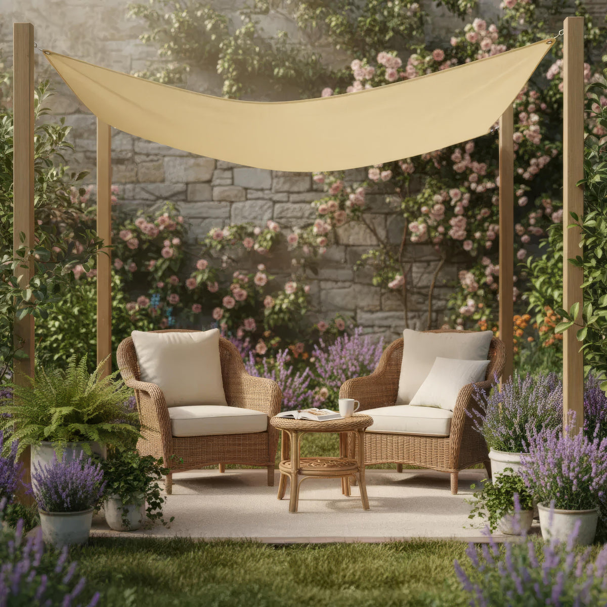 Voile d'Ombrage Rectangulaire Imperméable pour Terrasse et Balcon
