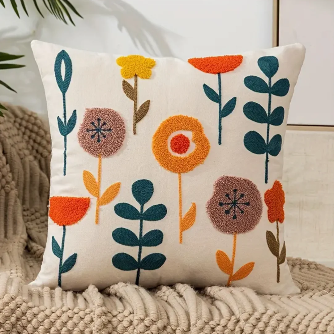 Housse de Coussin Florale – Motif Coloré