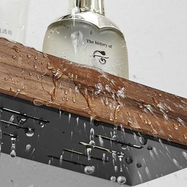 WoodHaven Étagère Murale de Salle de Bain Sans Perçage