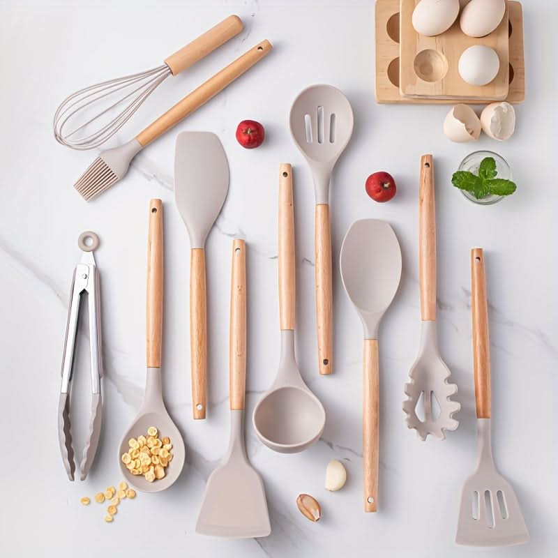 Set d'Ustensiles de Cuisine en Silicone – 12 Pièces