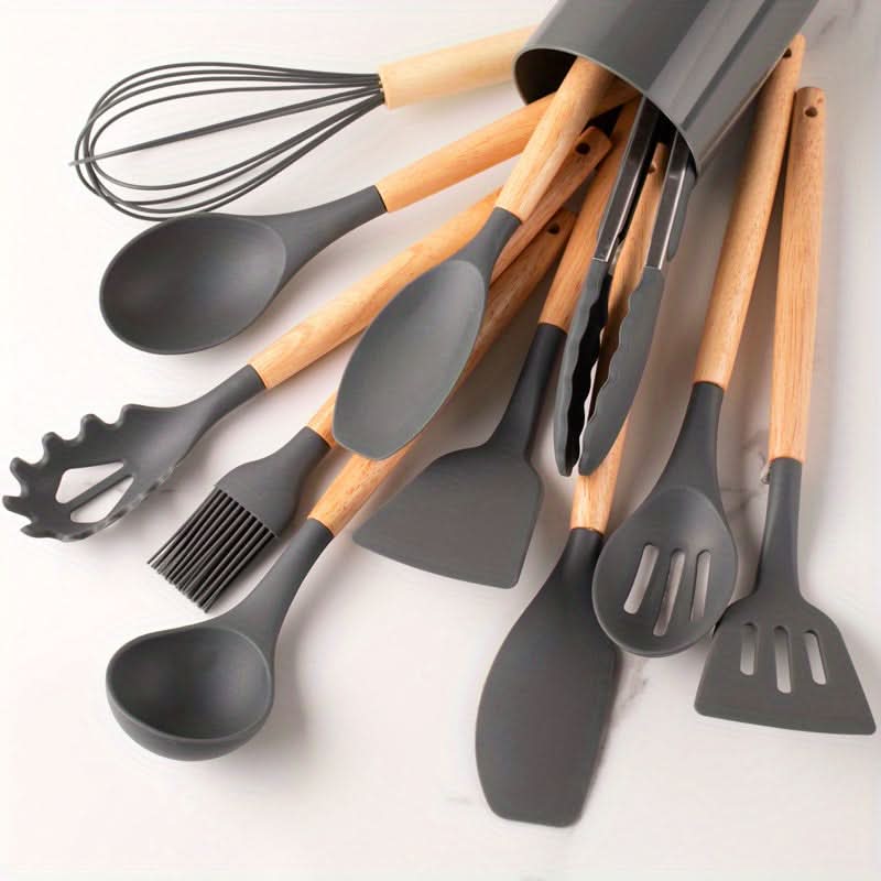 Set d'Ustensiles de Cuisine en Silicone – 12 Pièces