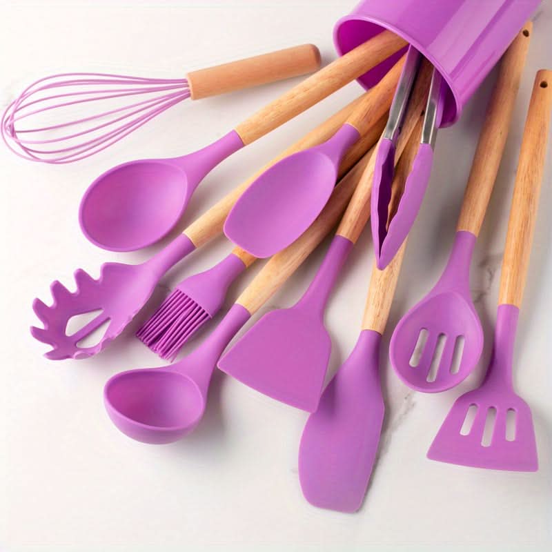 Set d'Ustensiles de Cuisine en Silicone – 12 Pièces