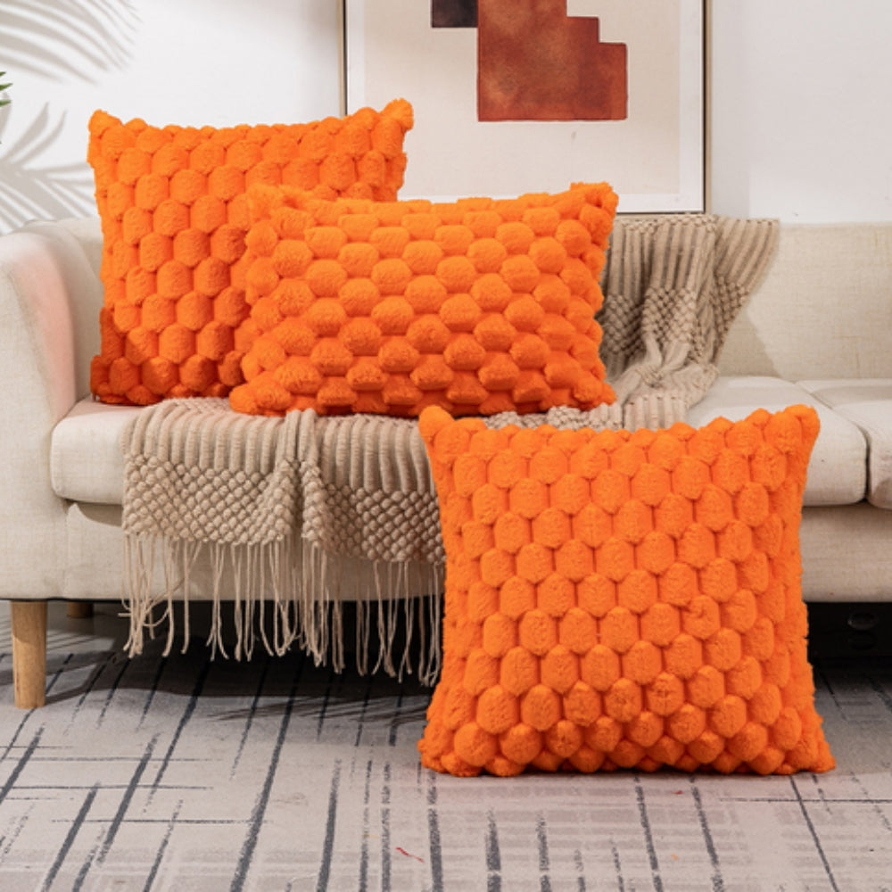 Housse de Coussin à Texture 3D Relief – Douce et Zippée