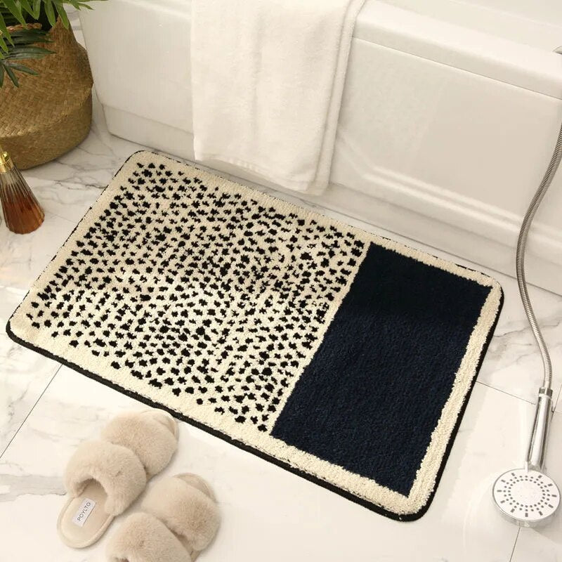 Tapis de Bain Absorbant Antidérapant à Motif Moderne