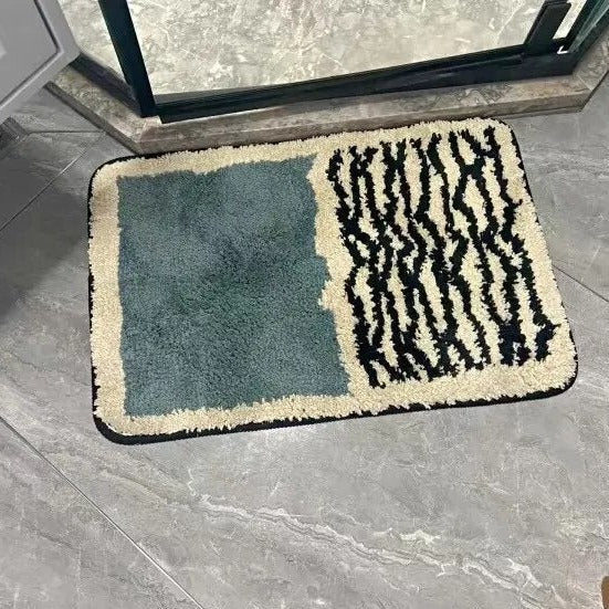 Tapis de Bain Absorbant Antidérapant à Motif Moderne
