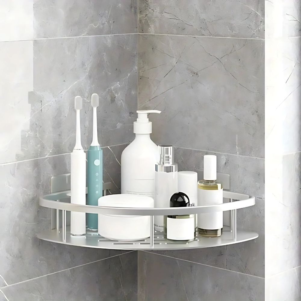 Organisateur de Douche d'Angle en Aluminium Sans Perçage