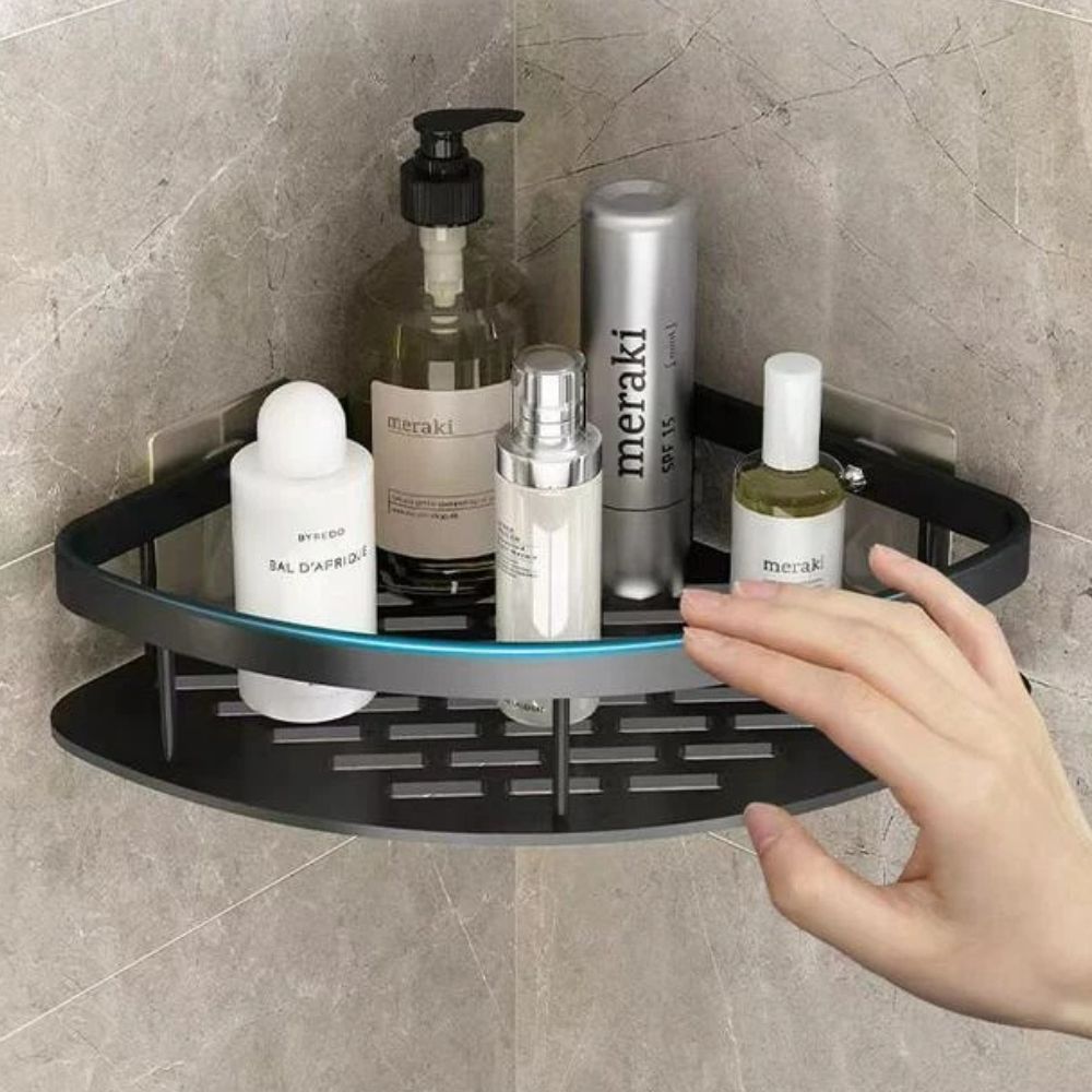 Organisateur de Douche d'Angle en Aluminium Sans Perçage