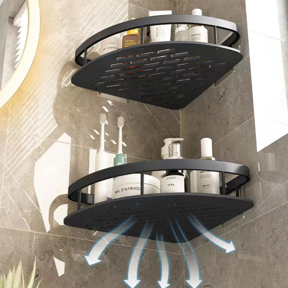 Organisateur de Douche d'Angle en Aluminium Sans Perçage