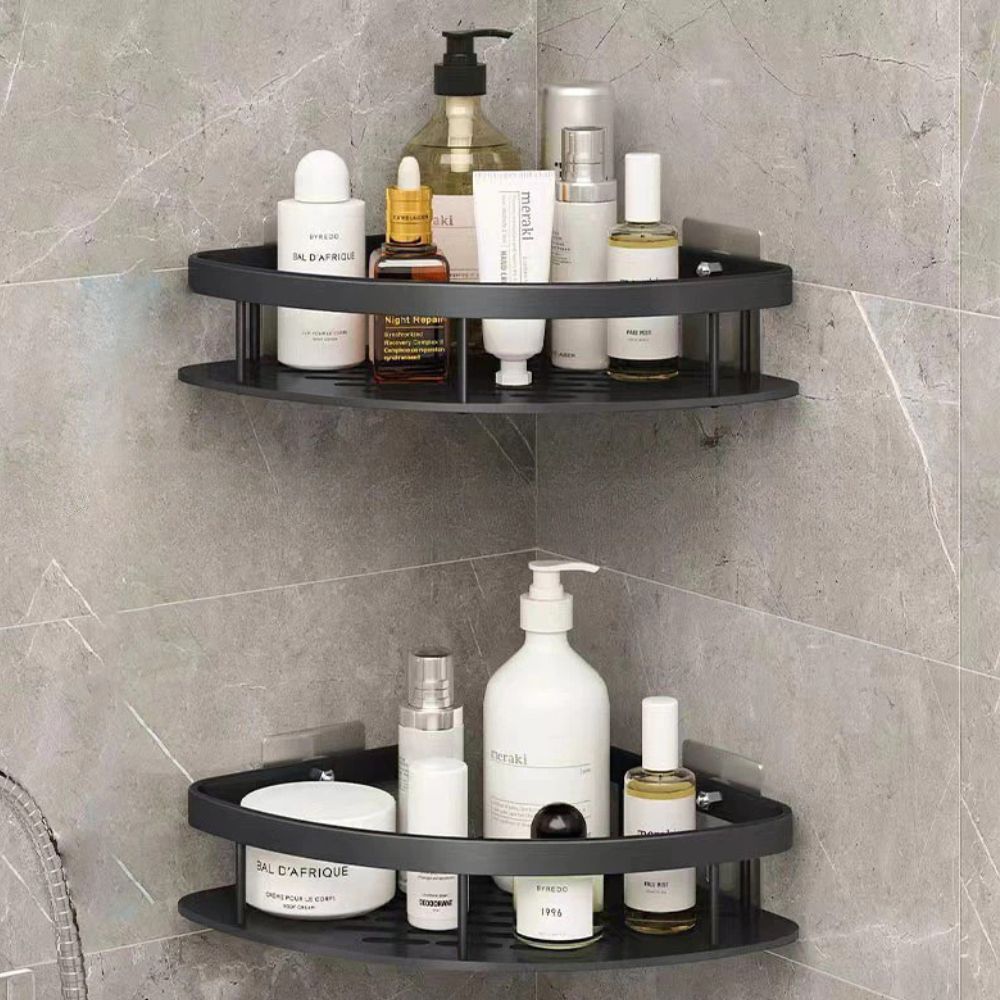 Organisateur de Douche d'Angle en Aluminium Sans Perçage