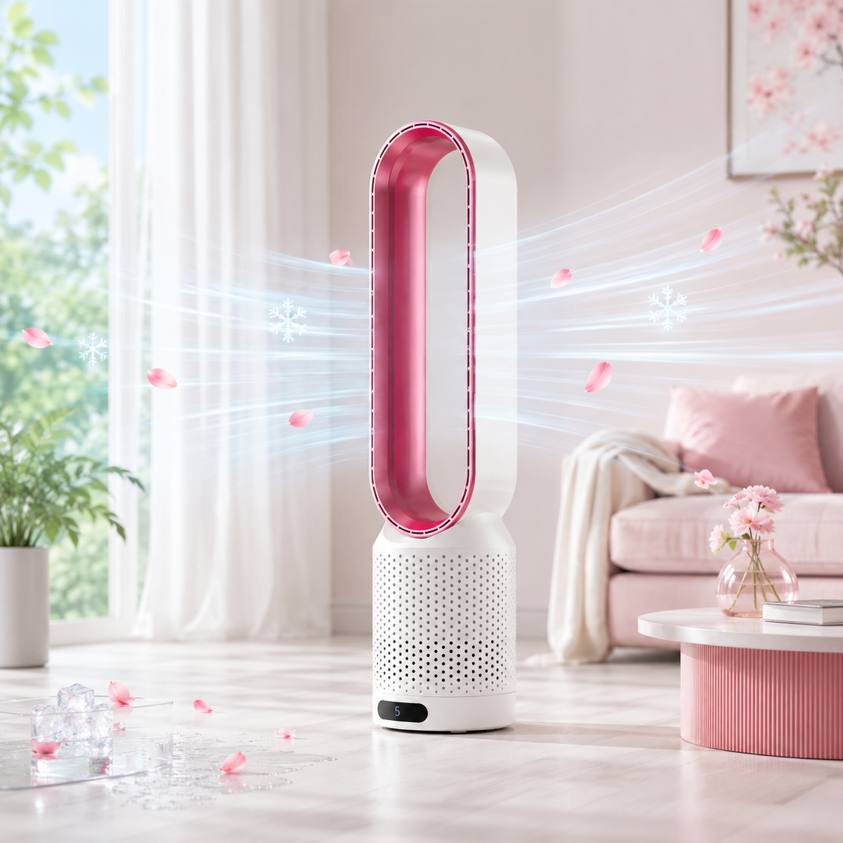 Ventilateur Colonne Sans Pales avec Purificateur d'Air