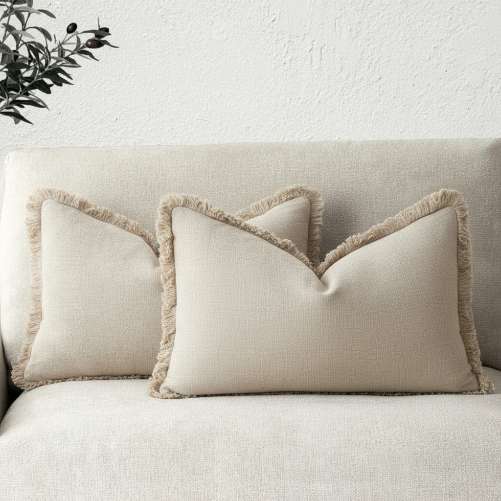 Housses de Coussin Décoratives en Coton et Lin – Lot de 2