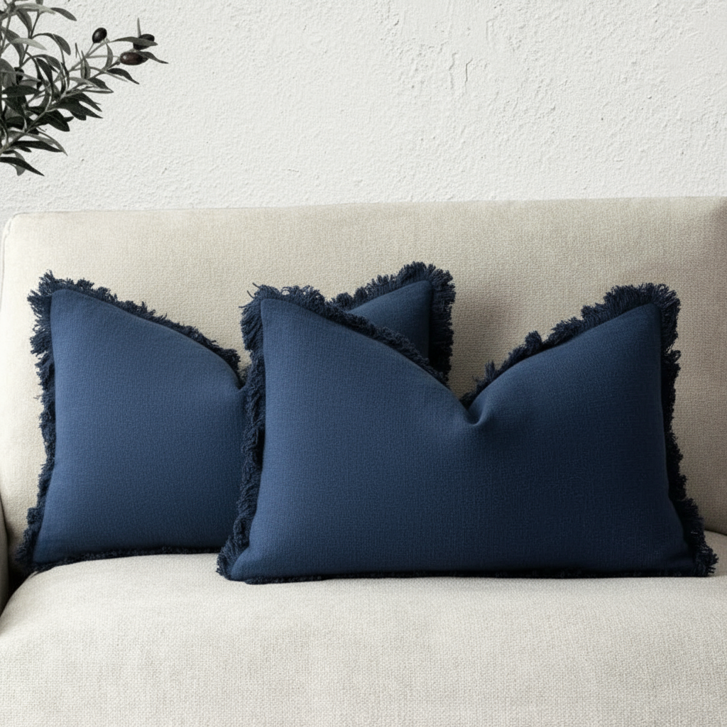 Housses de Coussin Décoratives en Coton et Lin – Lot de 2