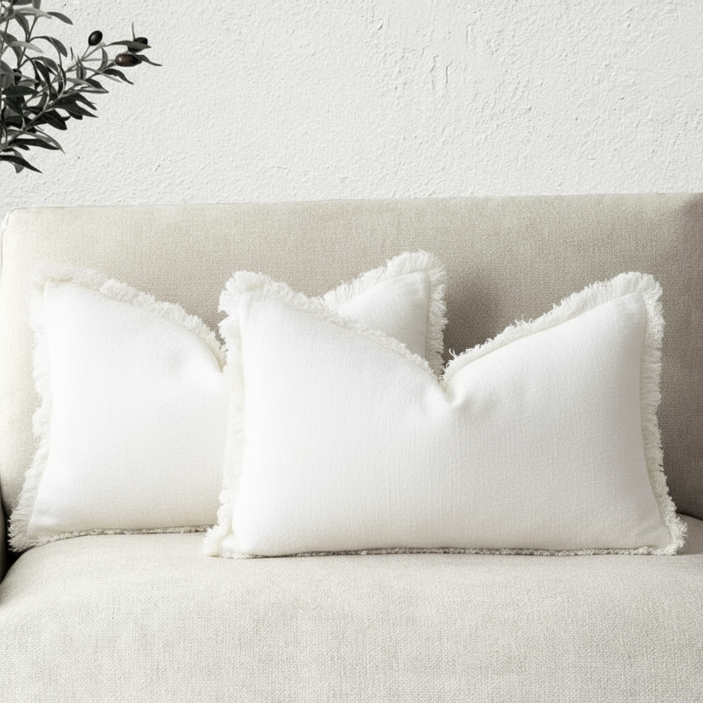 Housses de Coussin Décoratives en Coton et Lin – Lot de 2