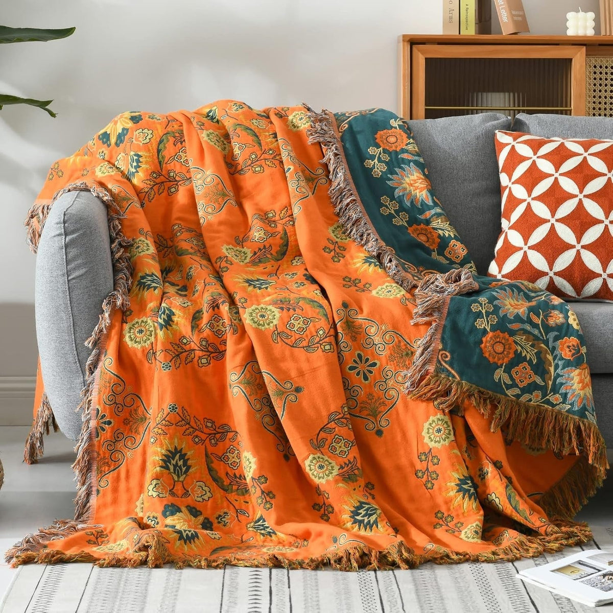 Couverture Bébé Réversible en Coton avec Motif Floral | Élégance Vintage pour Confort et Style 1