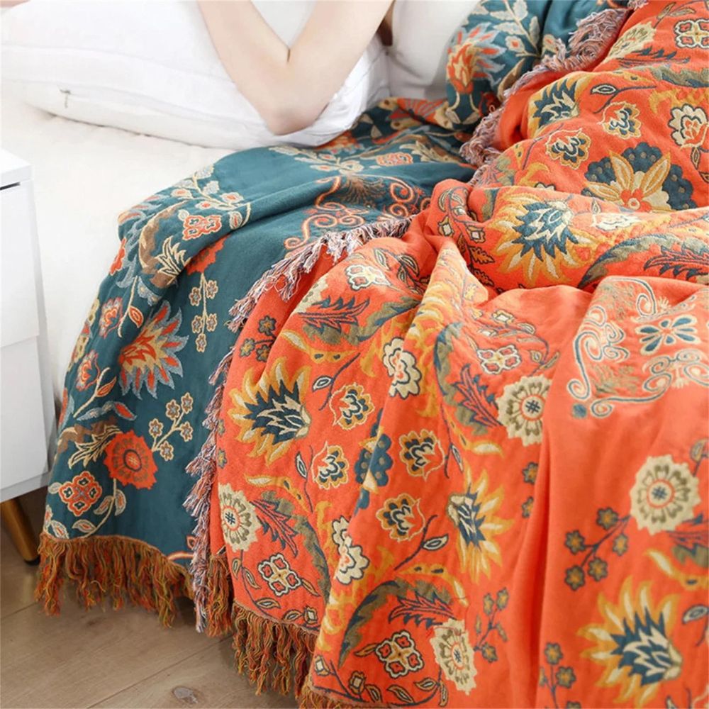Couverture Bébé Réversible en Coton avec Motif Floral | Élégance Vintage pour Confort et Style 2