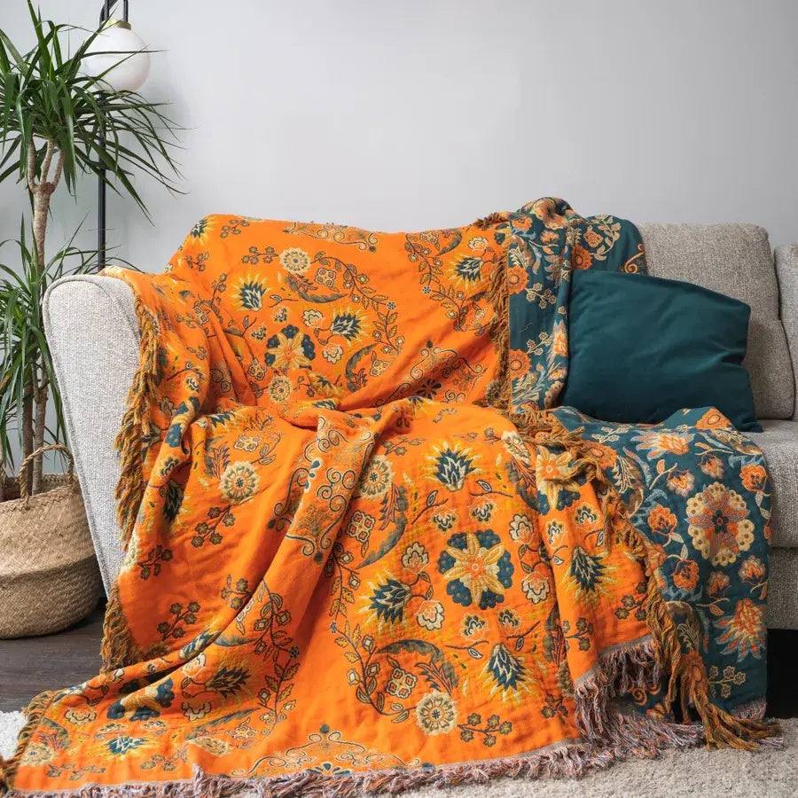 Couverture Bébé Réversible en Coton avec Motif Floral | Élégance Vintage pour Confort et Style 5