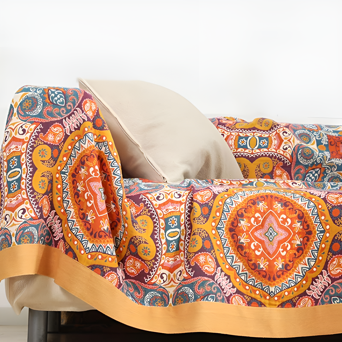Couverture Réversible Boho en Coton avec Fibres Rafraîchissantes | Confort Optimal pour Nuits d'Été 5