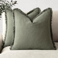 Housses de Coussin Décoratives en Coton et Lin – Lot de 2