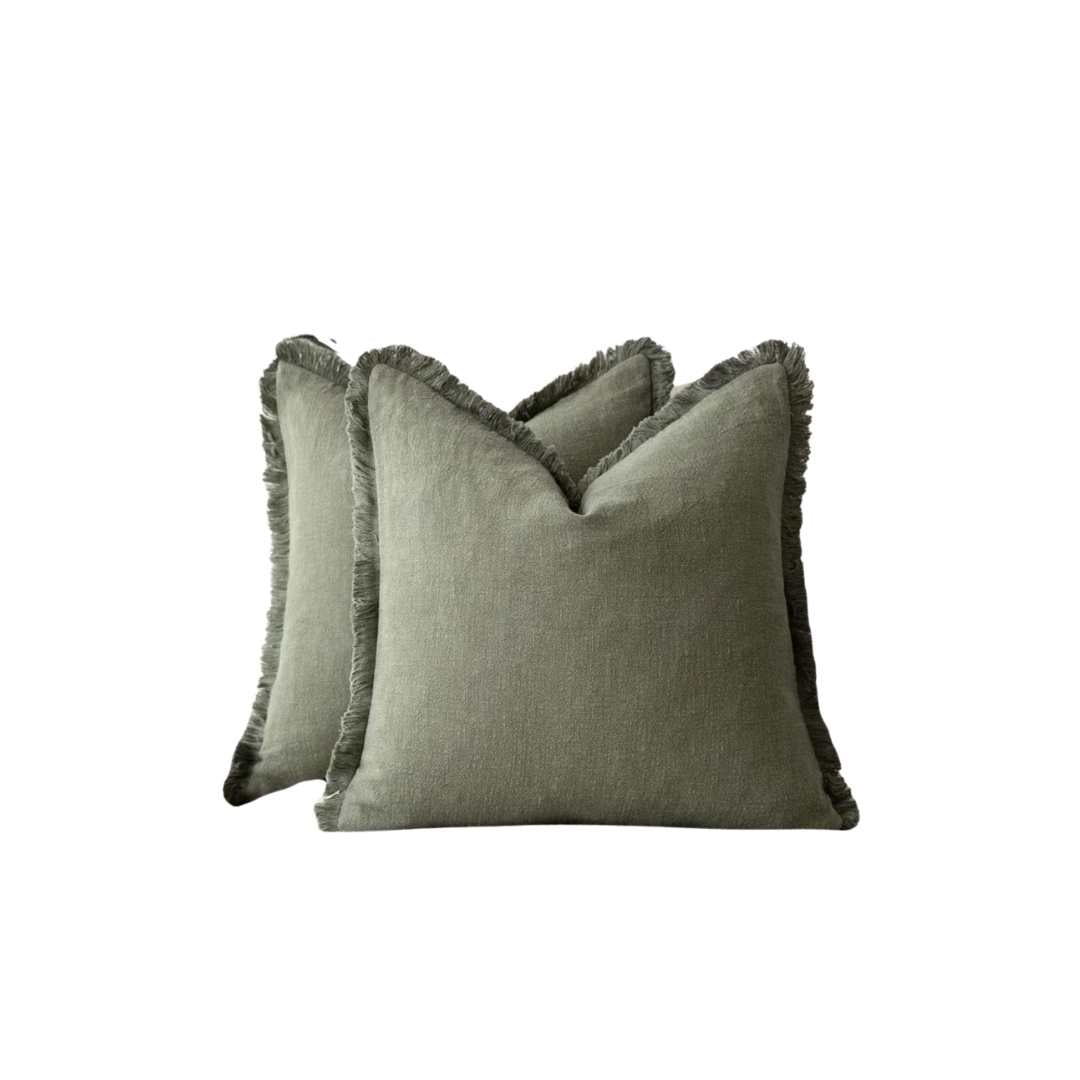 Housses de Coussin Décoratives en Coton et Lin – Lot de 2