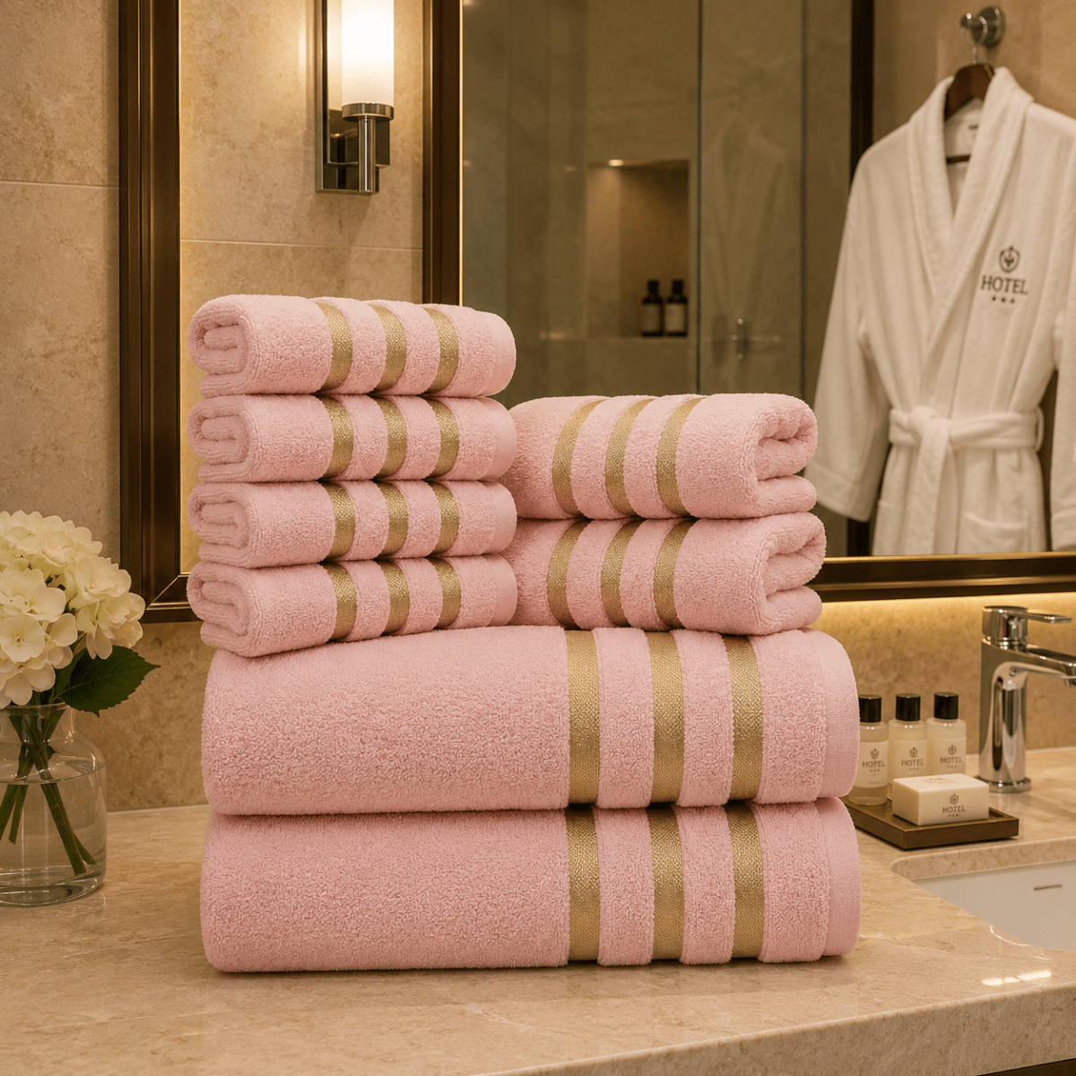 Ensemble de Serviettes de Bain pour Femmes avec Haute Absorption et Design Élégant - 8 Pièces 1