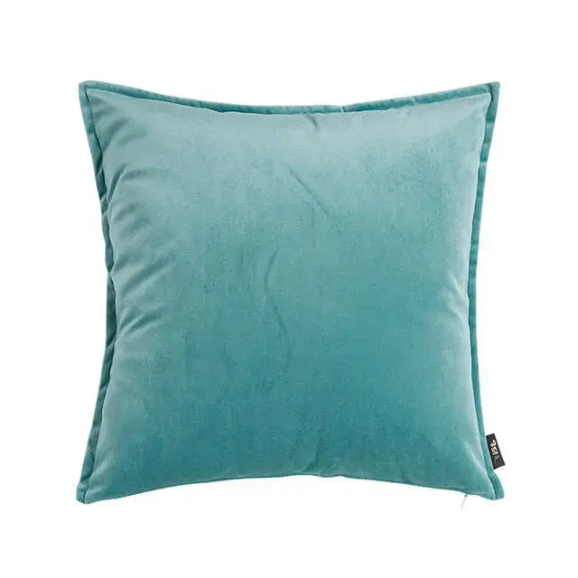 Housse de Coussin en Velours avec Bordure Passepoilée