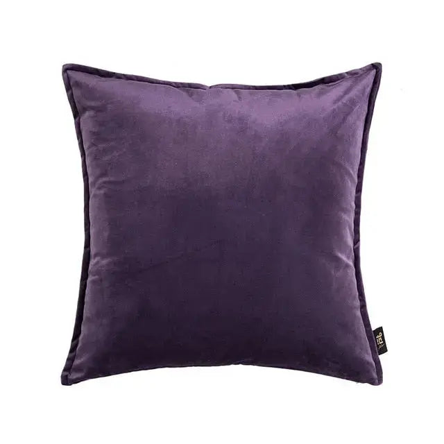 Housse de Coussin en Velours avec Bordure Passepoilée