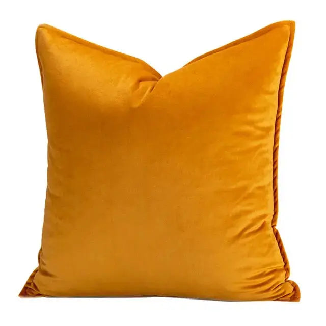 Housse de Coussin en Velours avec Bordure Passepoilée