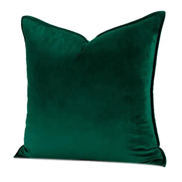 Housse de Coussin en Velours avec Bordure Passepoilée