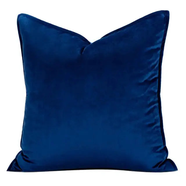 Housse de Coussin en Velours avec Bordure Passepoilée