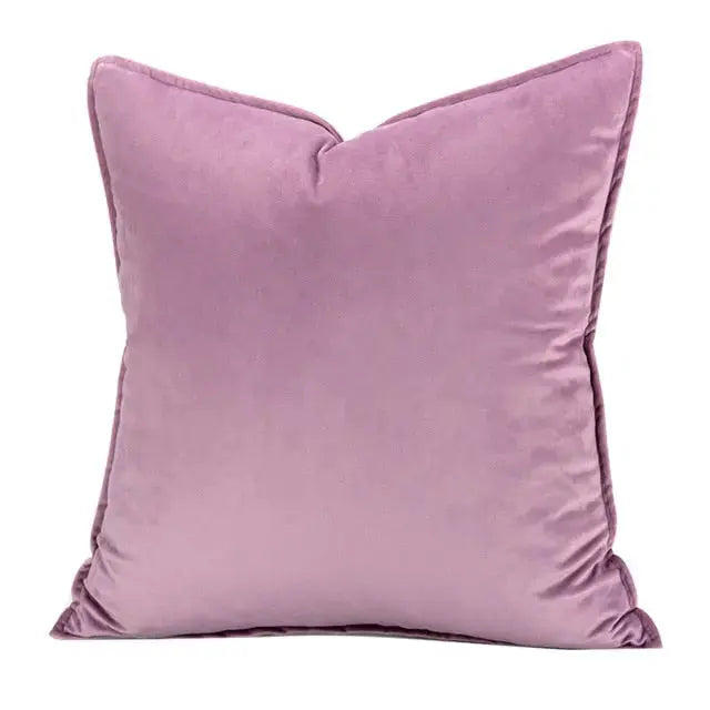 Housse de Coussin en Velours avec Bordure Passepoilée