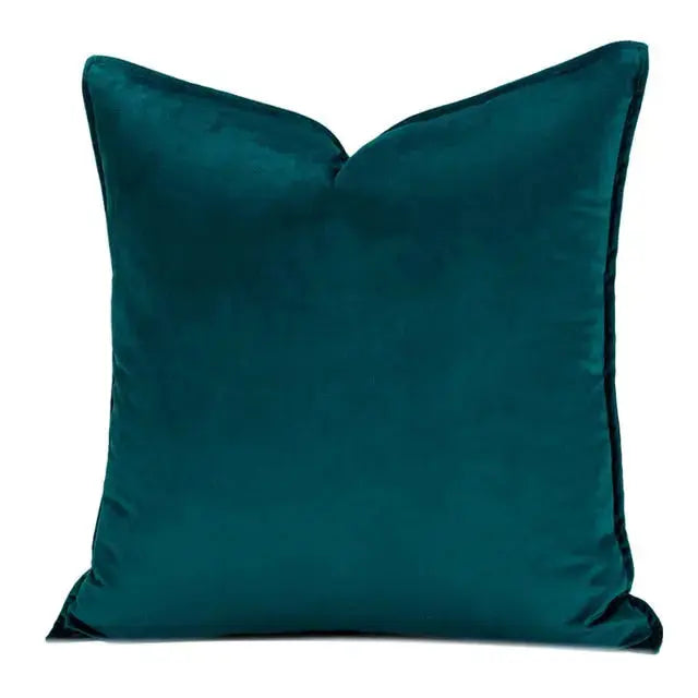 Housse de Coussin en Velours avec Bordure Passepoilée