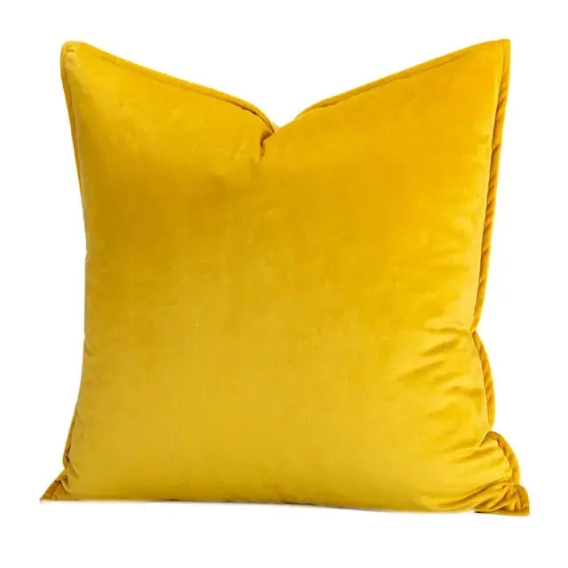 Housse de Coussin en Velours avec Bordure Passepoilée