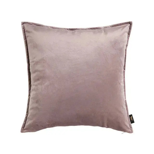 Housse de Coussin en Velours avec Bordure Passepoilée