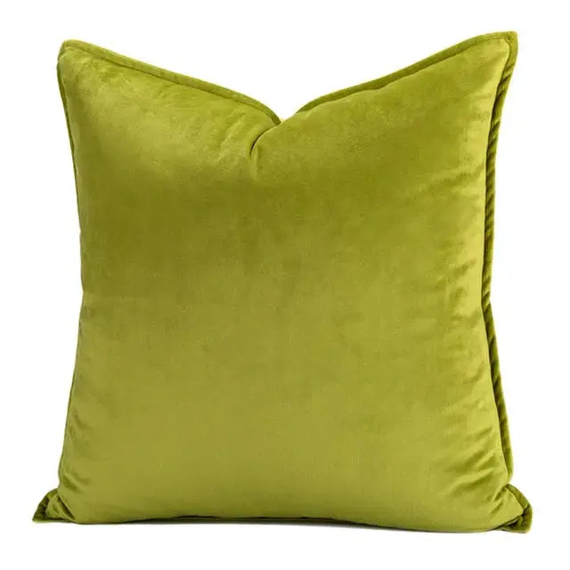 Housse de Coussin en Velours avec Bordure Passepoilée
