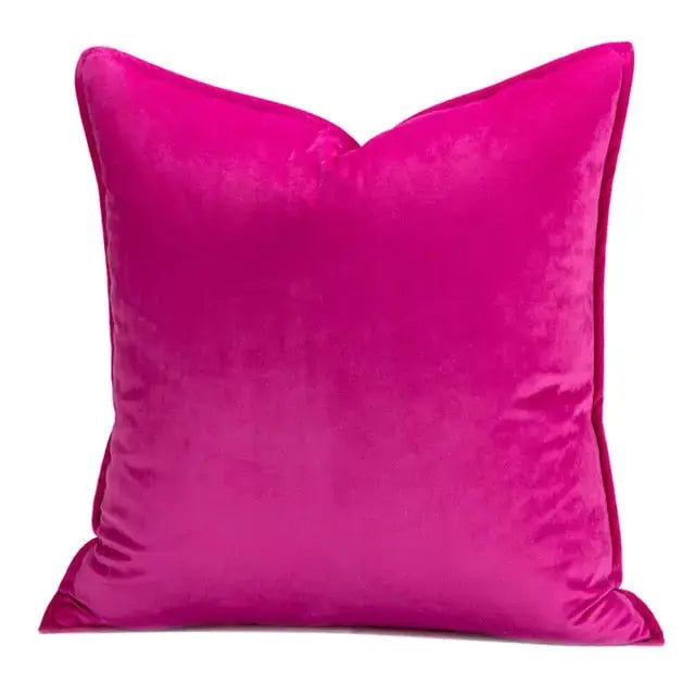 Housse de Coussin en Velours avec Bordure Passepoilée