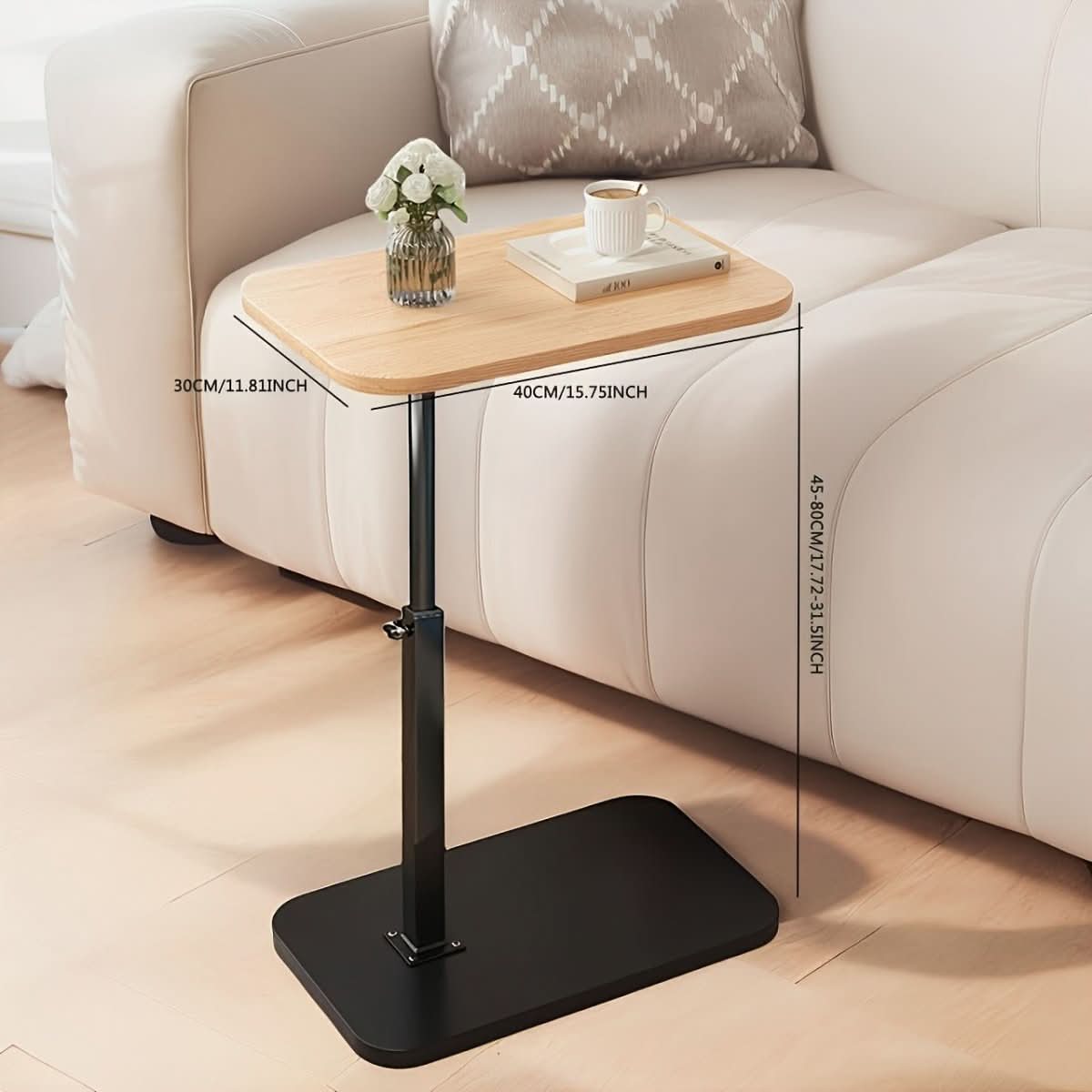 Table d'Appoint Réglable en Hauteur pour Canapé et Lit