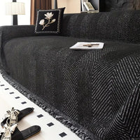 Housse de Canapé à Rayures Chevron en Microfibre Résistante à l'Eau | Protection Élégante pour Mobilier
