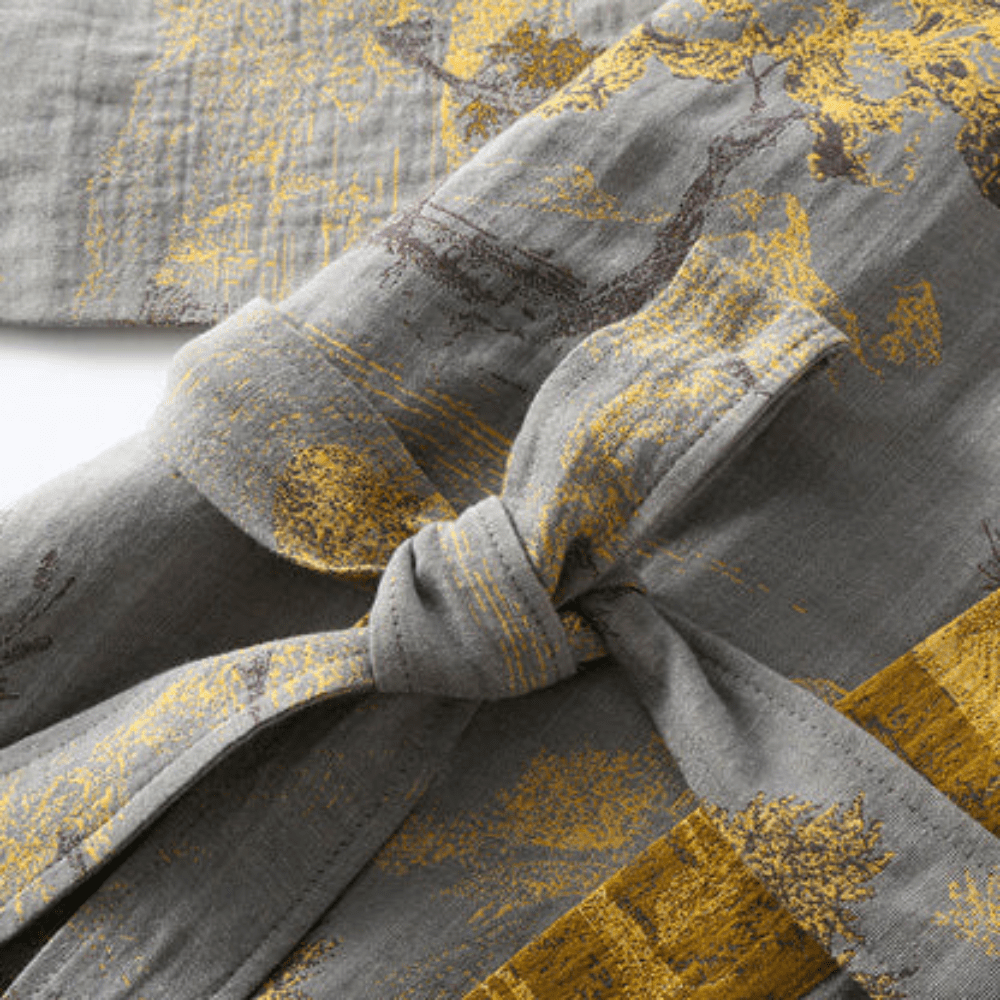 Kimono en Gaze de Coton Unisexe – Peignoir Rétro Léger