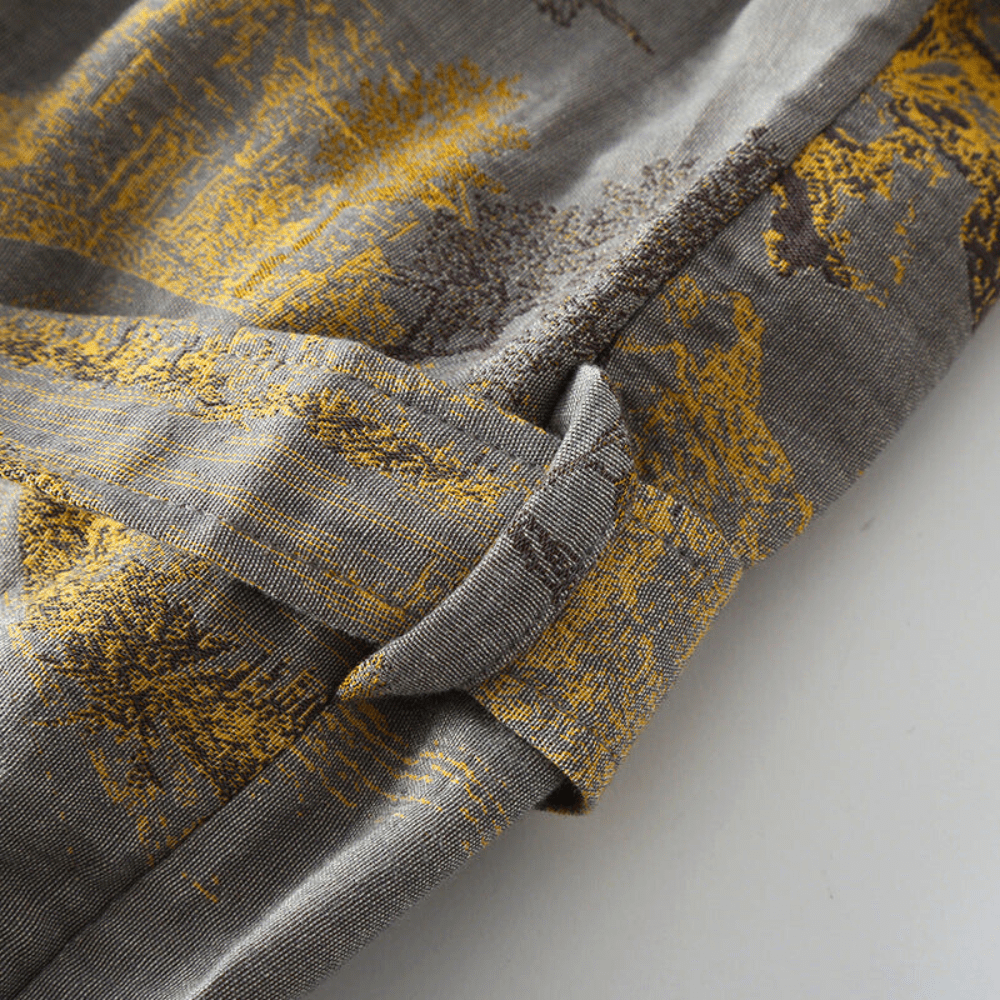 Kimono en Gaze de Coton Unisexe – Peignoir Rétro Léger