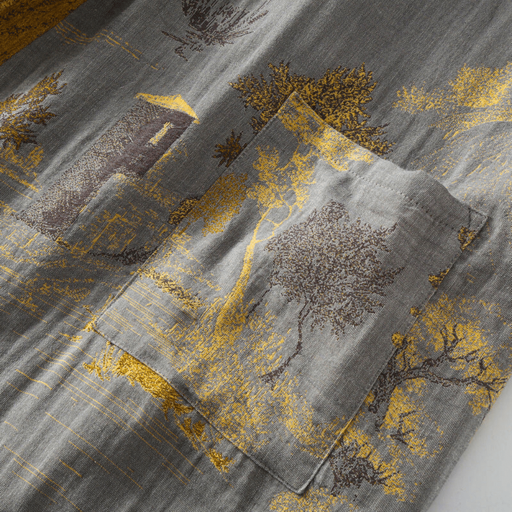 Kimono en Gaze de Coton Unisexe – Peignoir Rétro Léger