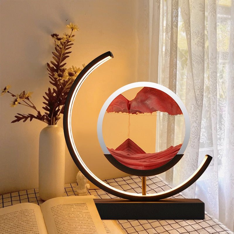 Men's Table Lamp with Dynamic Sand Movement and 360° Rotating Design 3