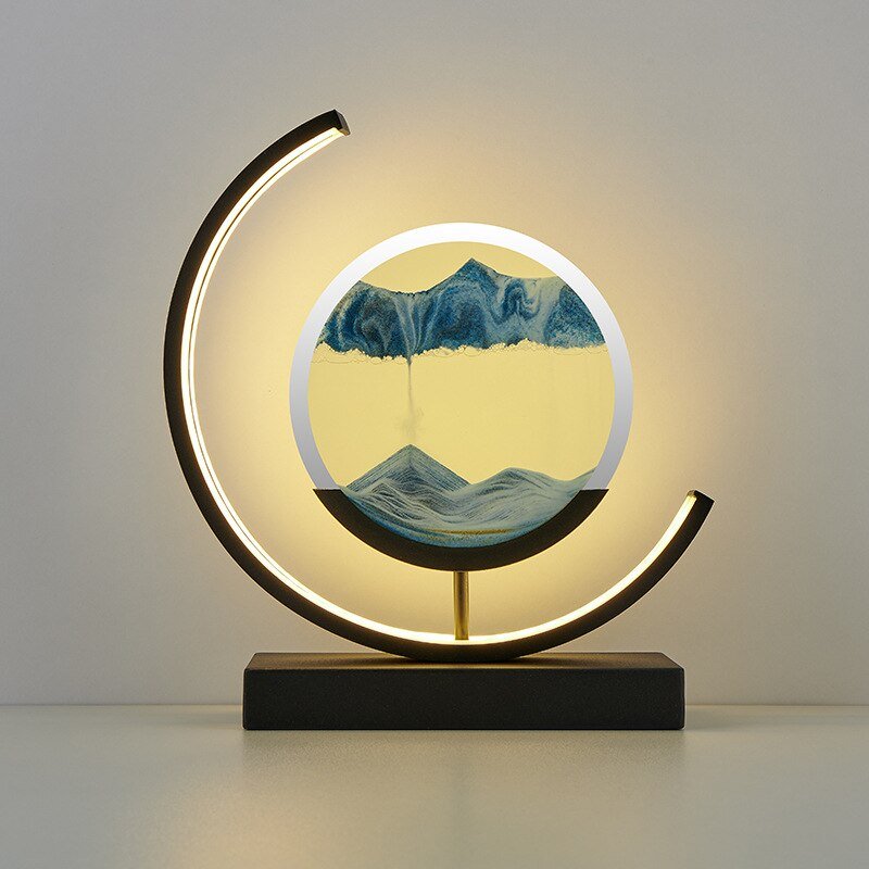 Men's Table Lamp with Dynamic Sand Movement and 360° Rotating Design 8
