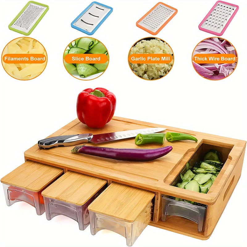 Planche à découper avec 4 lames interchangeables et rangement intégré 0